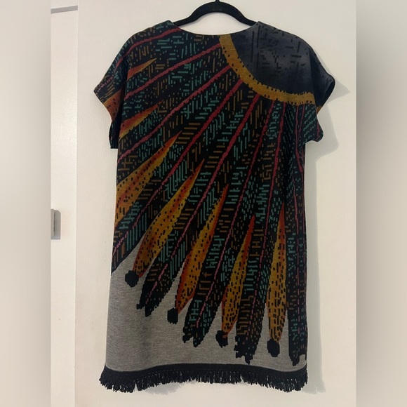 Aoyama Itchome brand Colorful Patterned Dress with Fringe size S/M (A103) - Picture 1 of 11